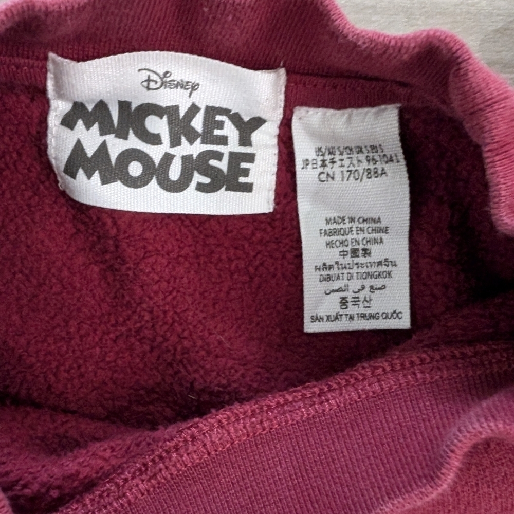 Disneyland Mickey Mouse Maroon Crew Neck Sweatshirt - Picture 2 of 5